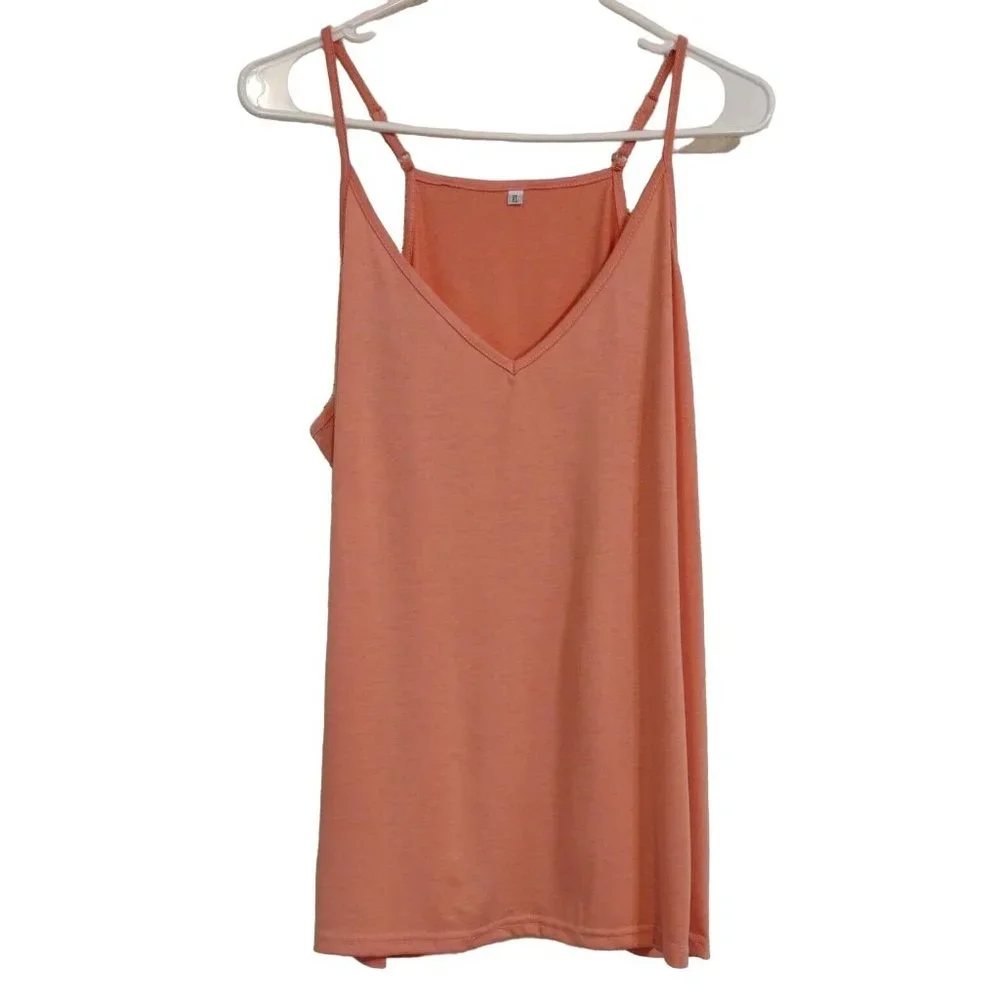 Women's XL Camisole Peach With Adjustable Straps - Picture 1 of 6